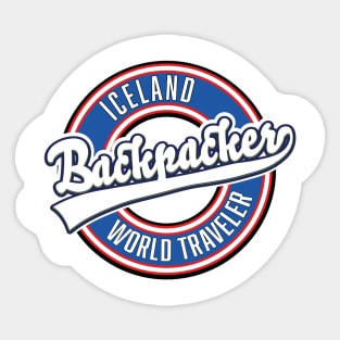 Iceland backpacker world traveler Sticker